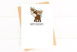 Moose Holiday Card Set, Moose Christmas Card, Unique Holiday Card