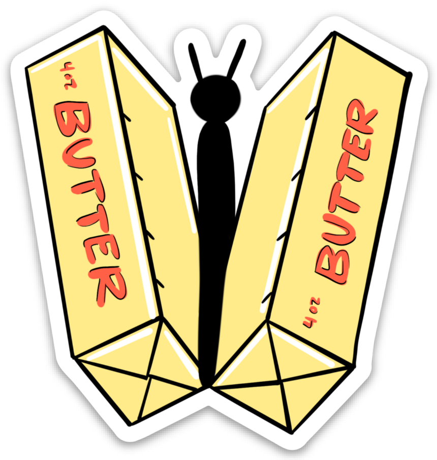 Butter-Fly Punny Love Vinyl Sticker