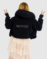 The Warrior Effect™ by Jill Martin Bedazzled Logo Cropped Sherpa Lounger Jacket
