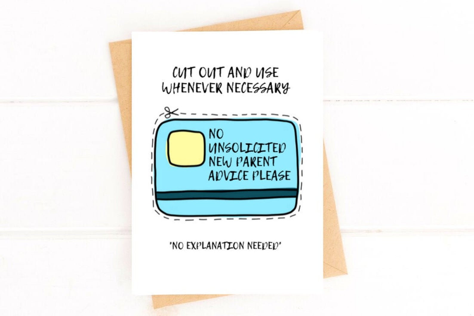 Baby Shower Card – Funny No Unsolicited Advice Card for New Parents