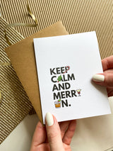 Keep Calm and Merry On Funny Christmas Card Cute Christmas Cards