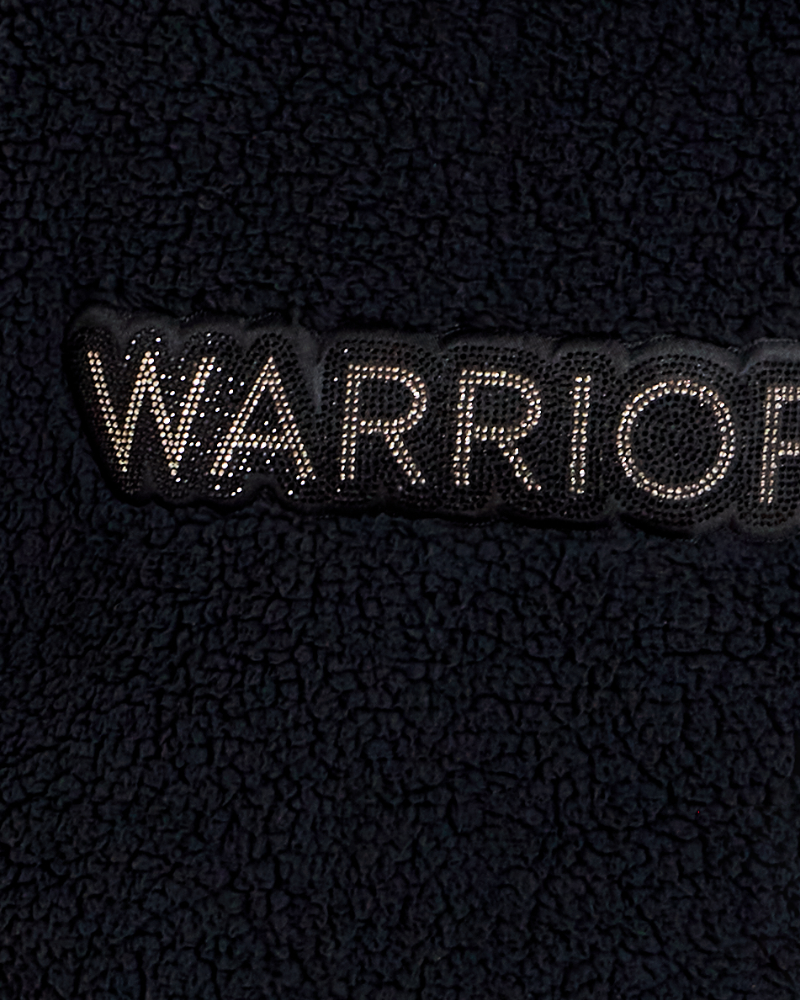 The Warrior Effect™ by Jill Martin Bedazzled Logo Cropped Sherpa Lounger Jacket