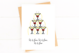 Champagne Holiday Card Set, Let it Snow, Simple Modern Holiday Card