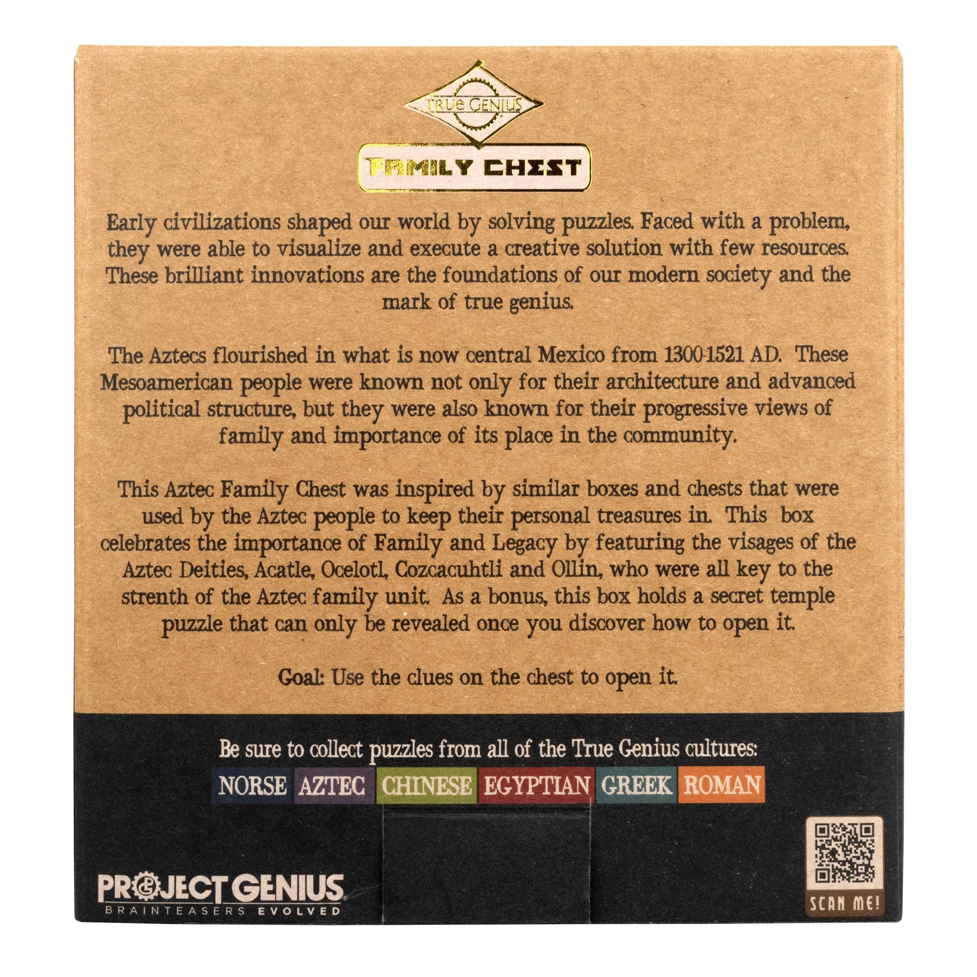 Aztec Family Chest - Wooden Puzzle Box