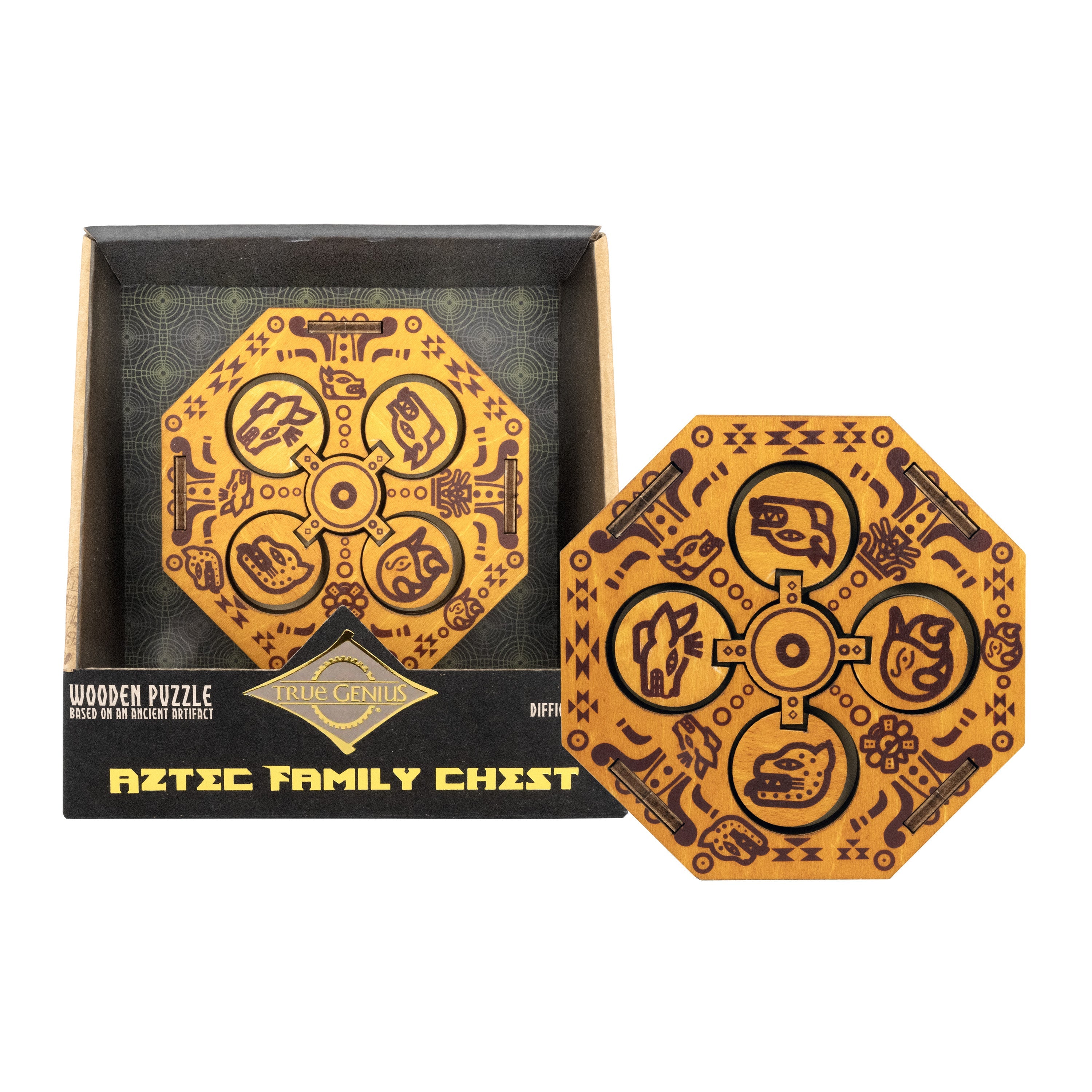 Aztec Family Chest - Wooden Puzzle Box