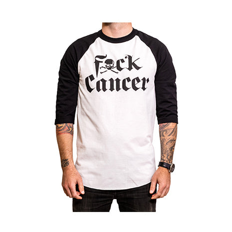 Fxck Cancer Black Baseball Tee
