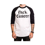 Fxck Cancer Black Baseball Tee