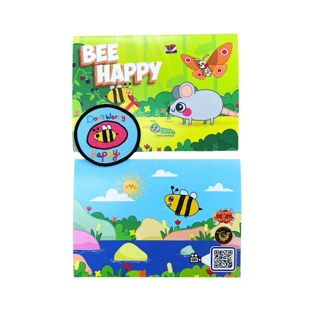 Don't Worry Bee Happy POP Greeting Card with Patch