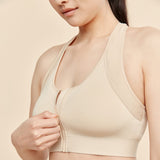 Hero Front‑Closure Sports Bra - Buff