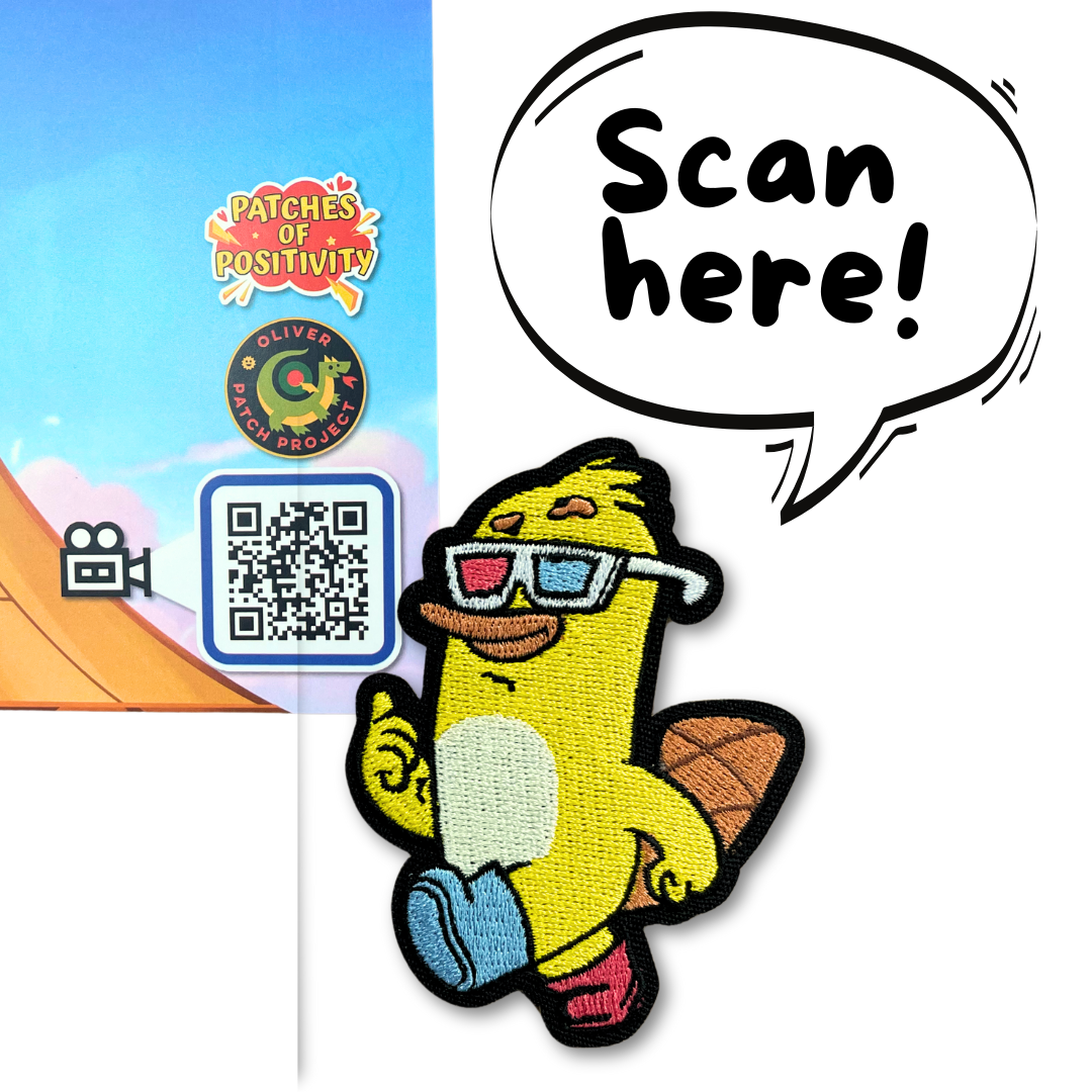 Cheddar You Have the Power Platypus POP Greeting Card with Patch