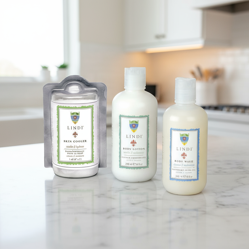 Total Radiation Skincare Collection: Cooler Roll + Body Lotion + Body Wash