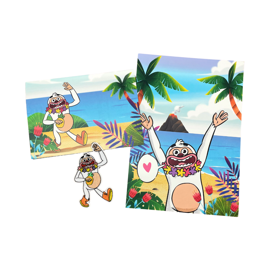Cornelius the Yeti Island Life POP Greeting Card with Patch