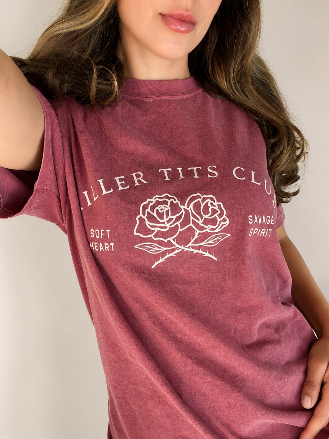Unshaken Vintage Tee- Faded Rose