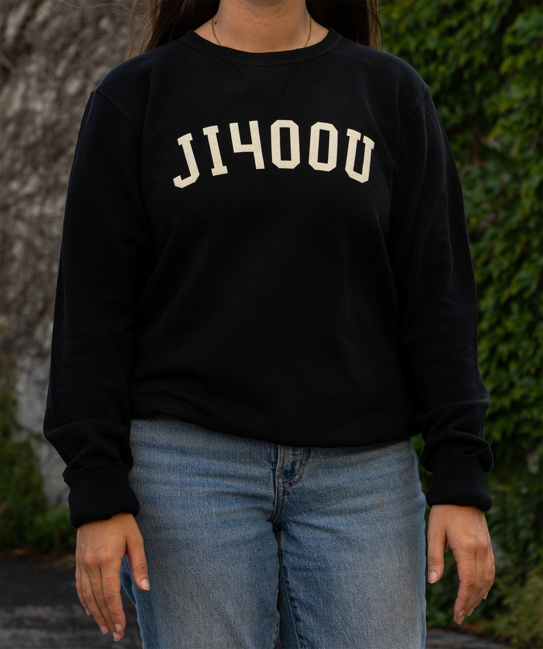 JI400U Flocked Crewneck • Jason Isbell x Oxford Pennant