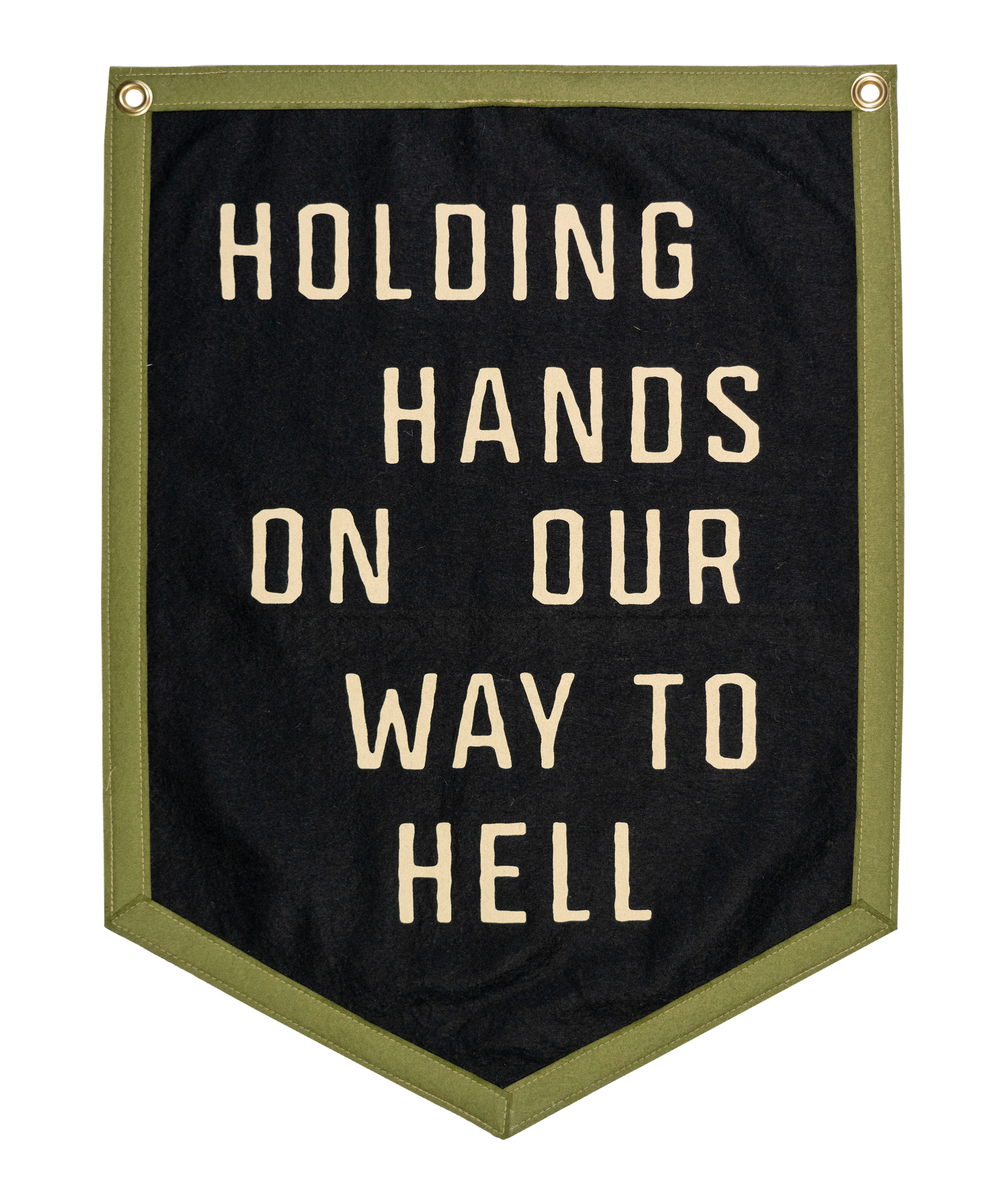 Holding Hands On Our Way To Hell Camp Flag  • John Moreland x Oxford Pennant