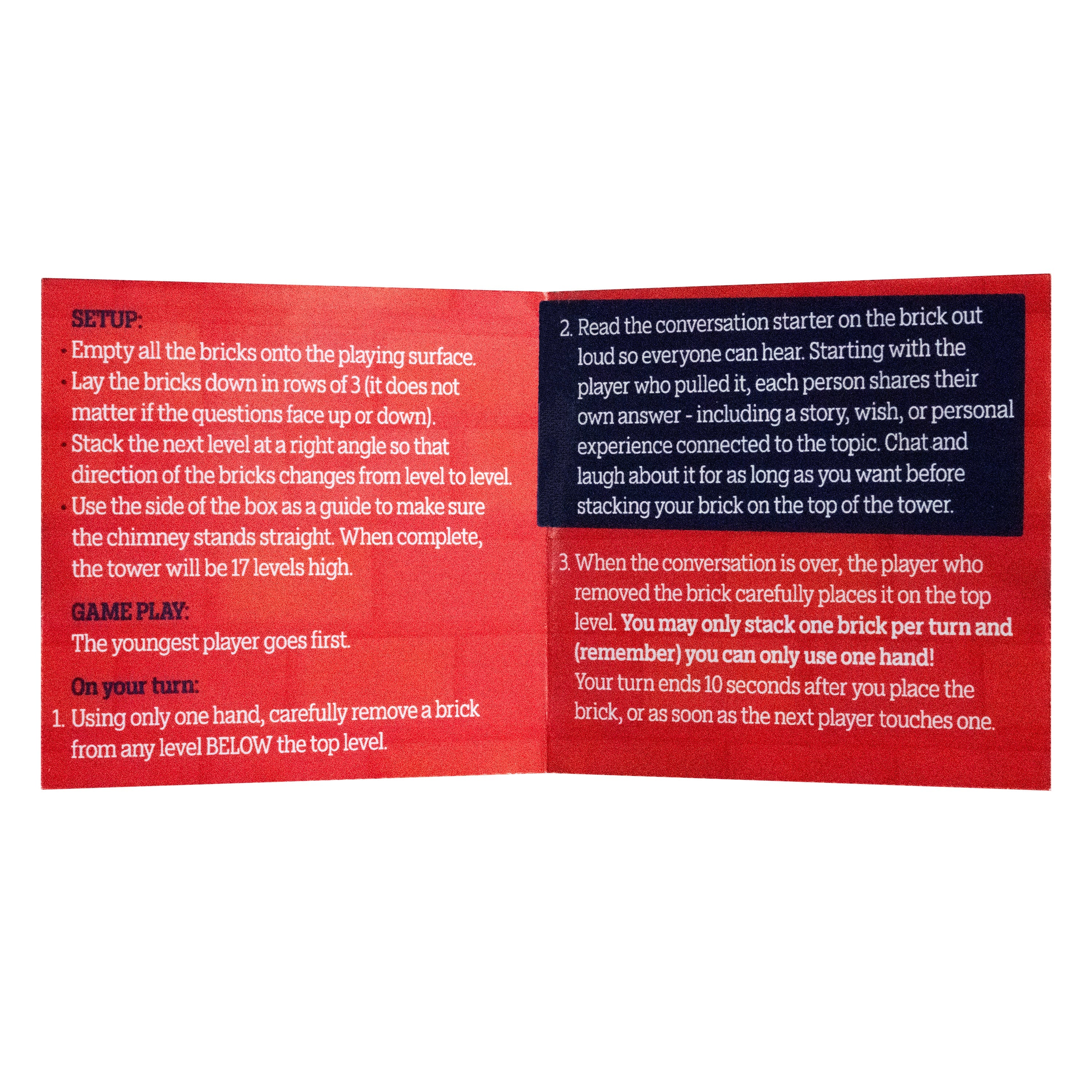 Down the Chimney: Tumbling Tower & Conversation Starters