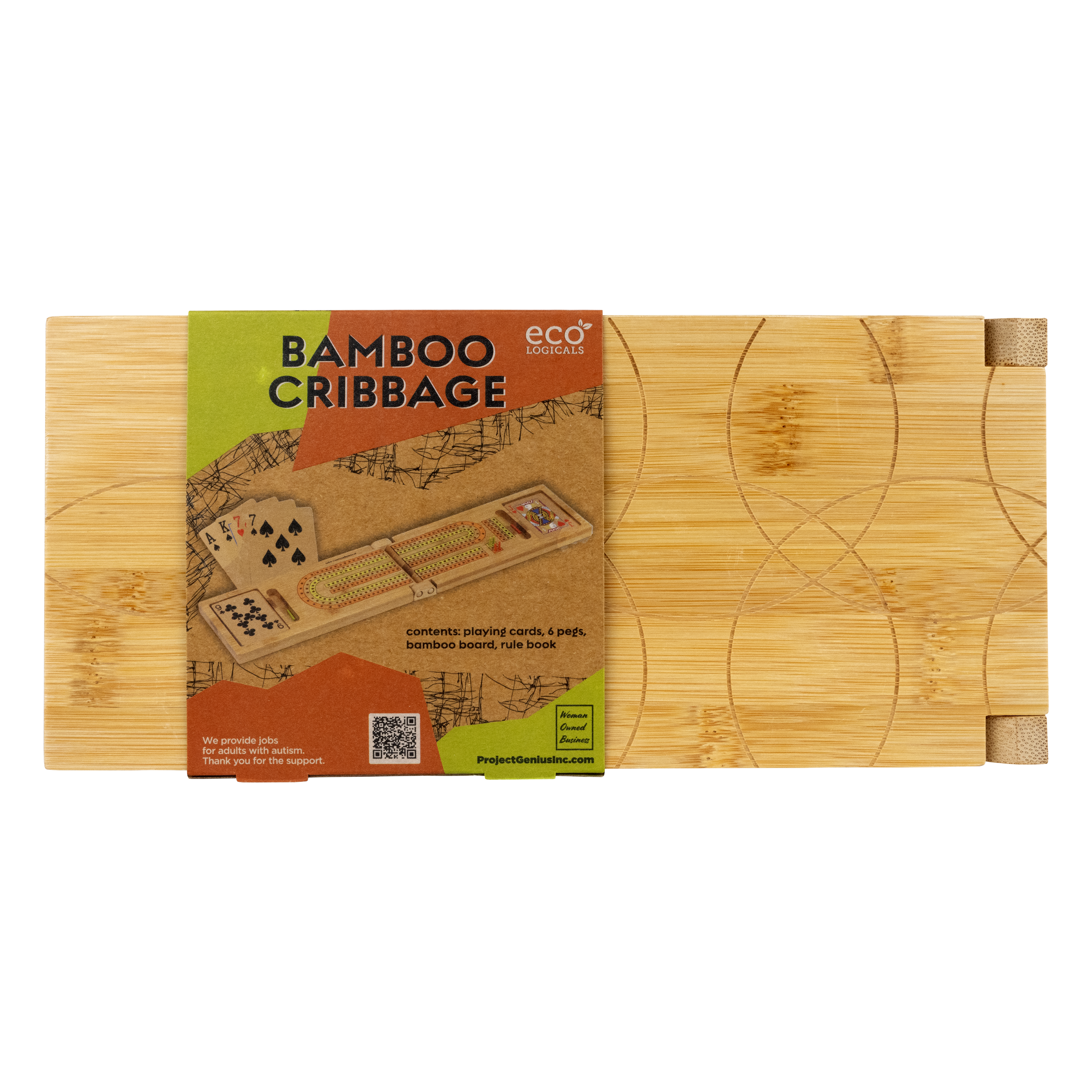 Bamboo Cribbage - Classic Card Game in a Travel-sized Version