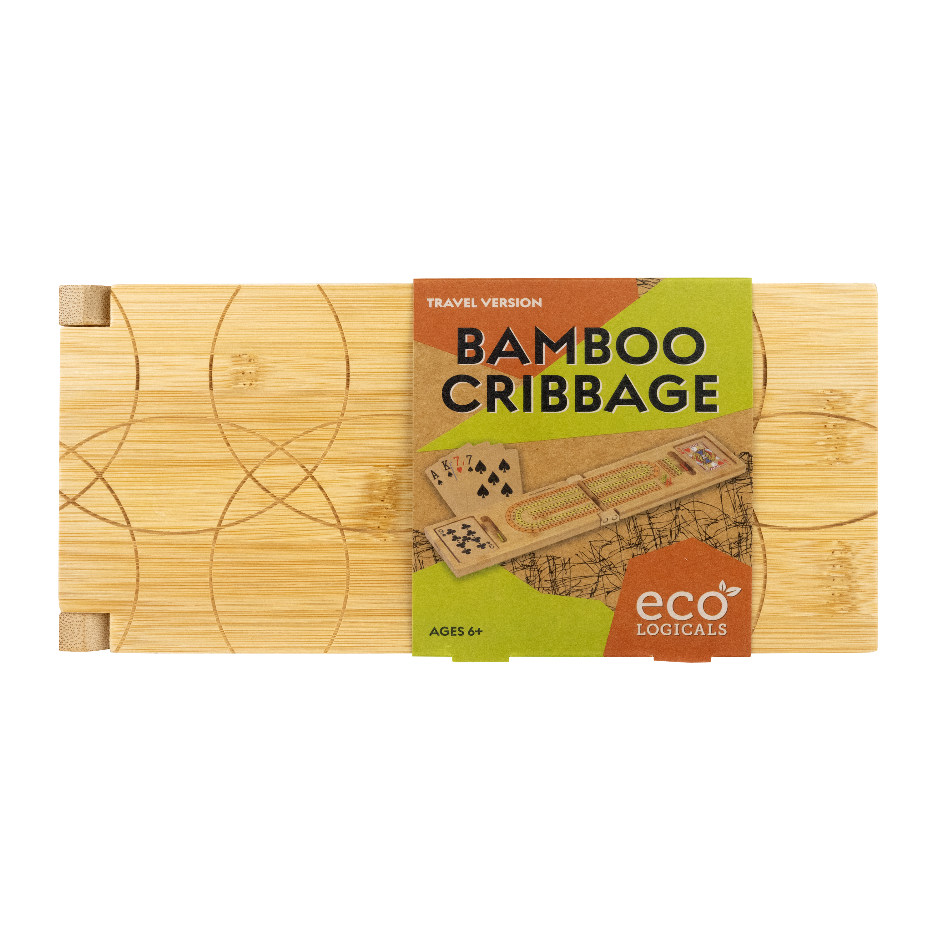 Bamboo Cribbage - Classic Card Game in a Travel-sized Version