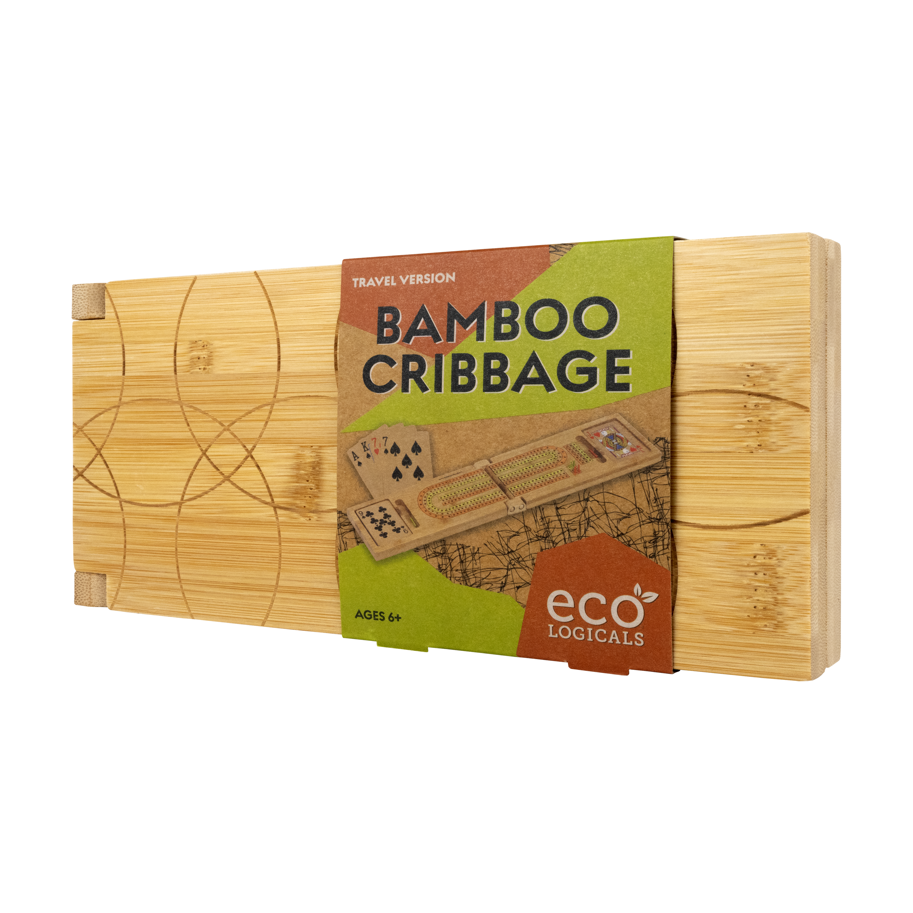 Bamboo Cribbage - Classic Card Game in a Travel-sized Version