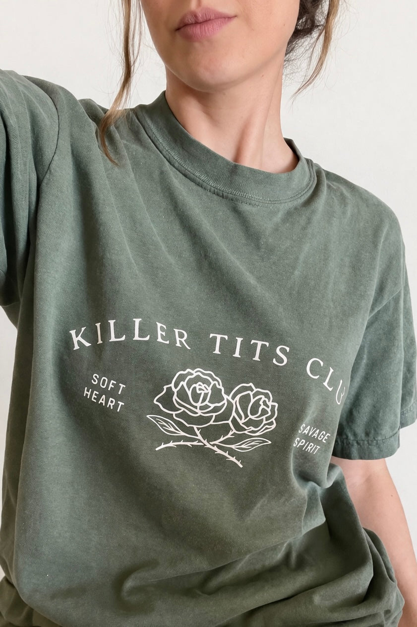 Unshaken Vintage Tee- Army Green