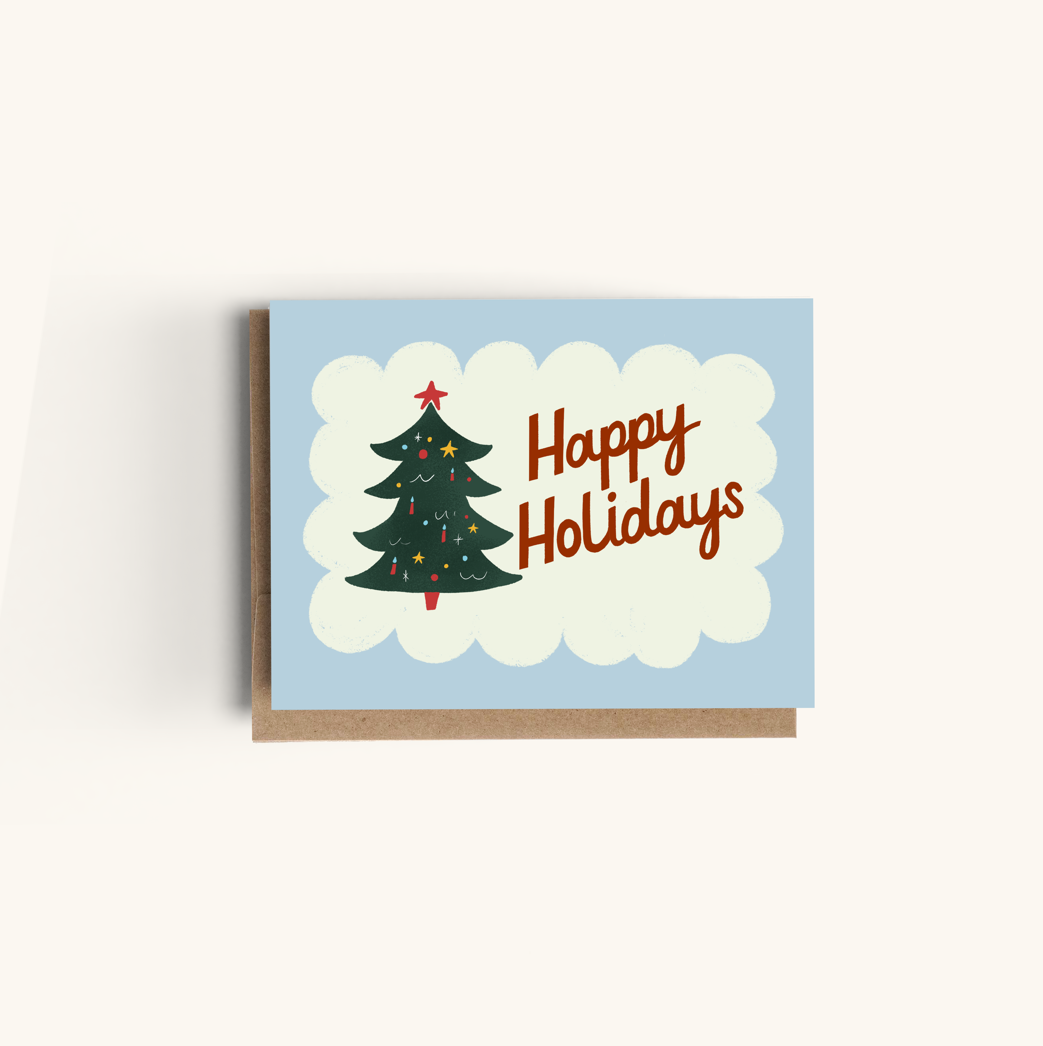 Retro Happy Holidays Hand-Lettered Greeting Card