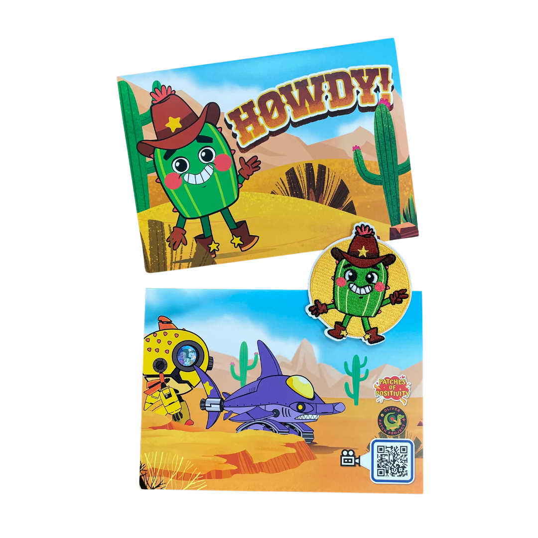 Howdy Cactus POP Greeting Card with Patch