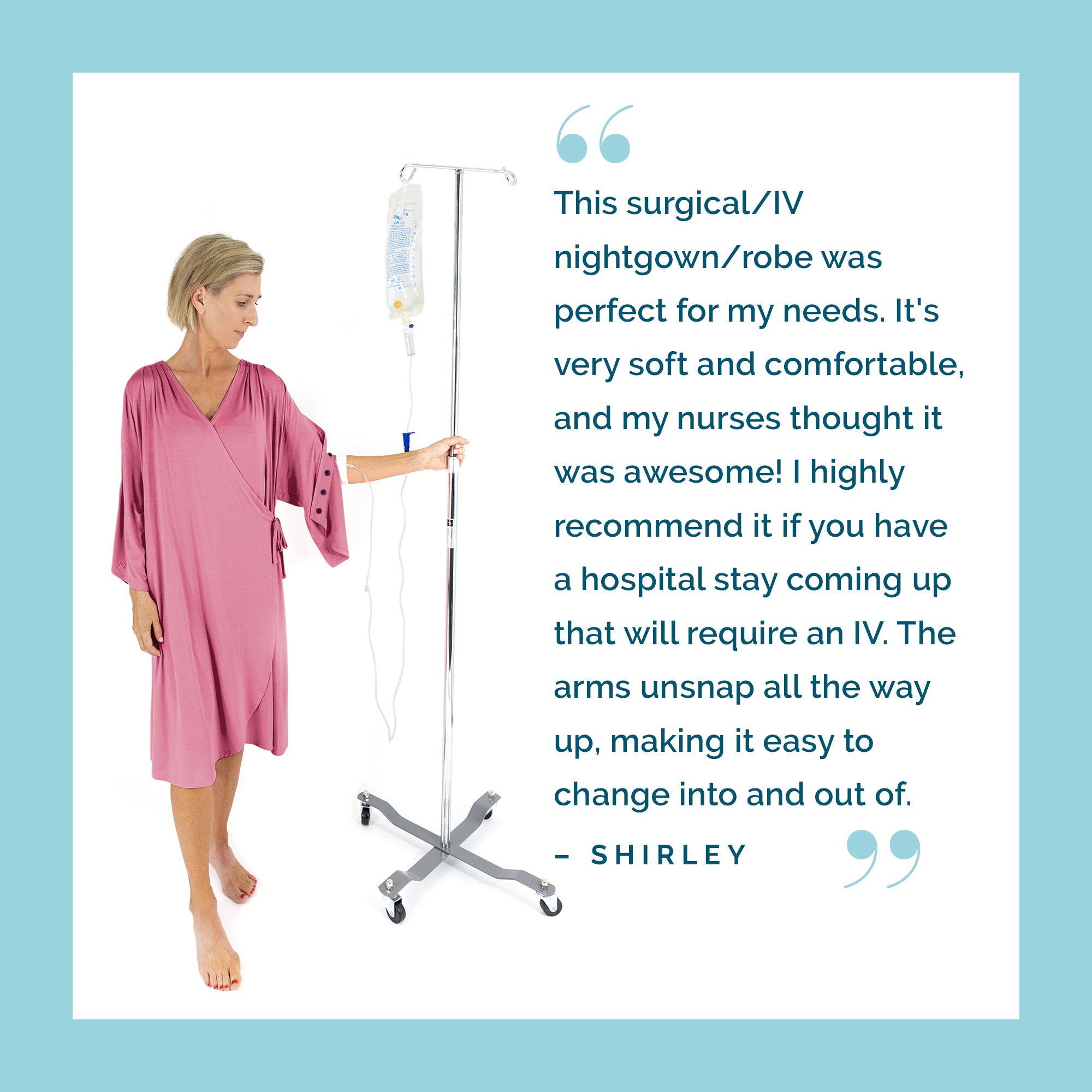 Hospital Gown with Snap Sleeves