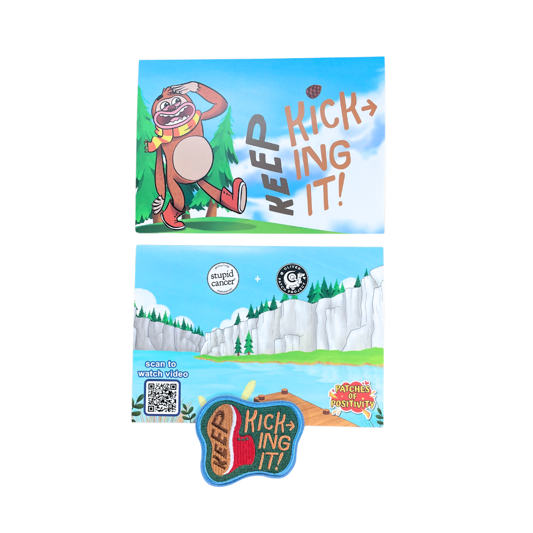 Keep Kicking It Bigfoot POP Greeting Card with Patch