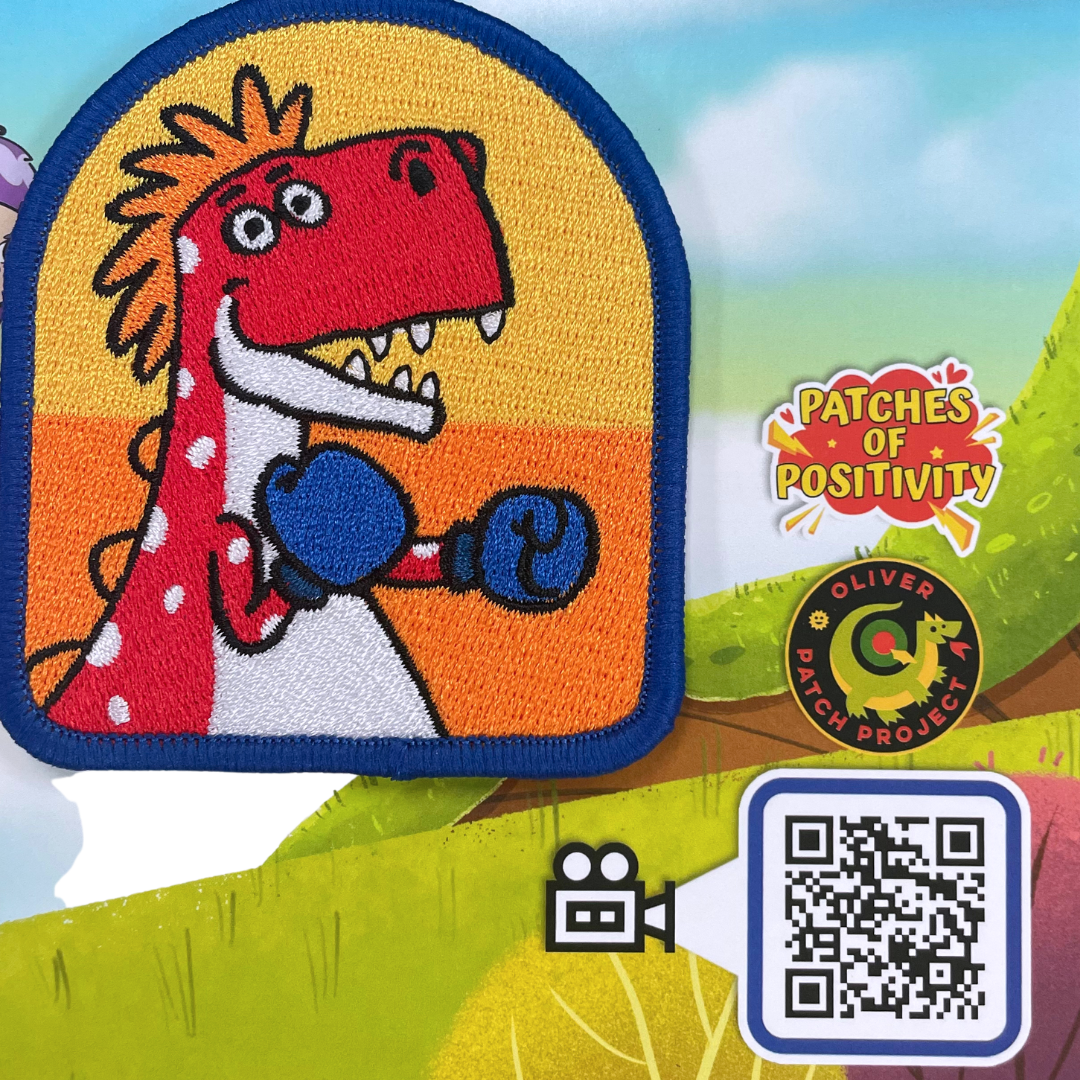 Knock Out Dino POP Greeting Card with Patch
