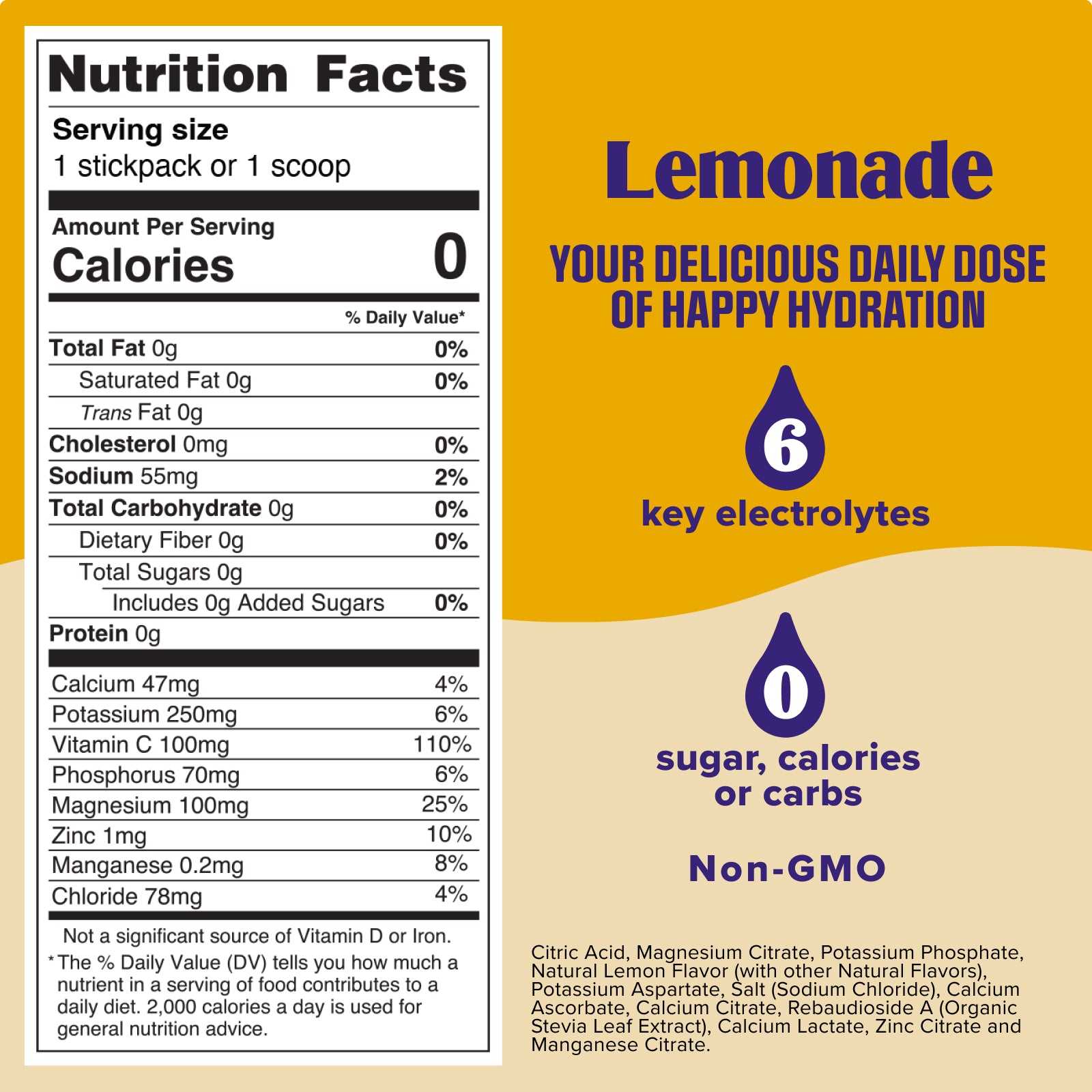 Lemonade electrolyte drink mix