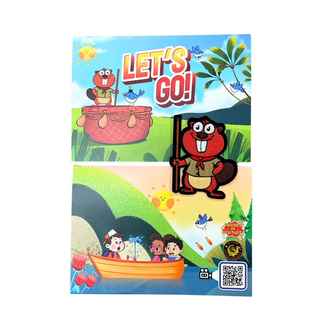 Let's Go Beaver POP Greeting Card with Patch