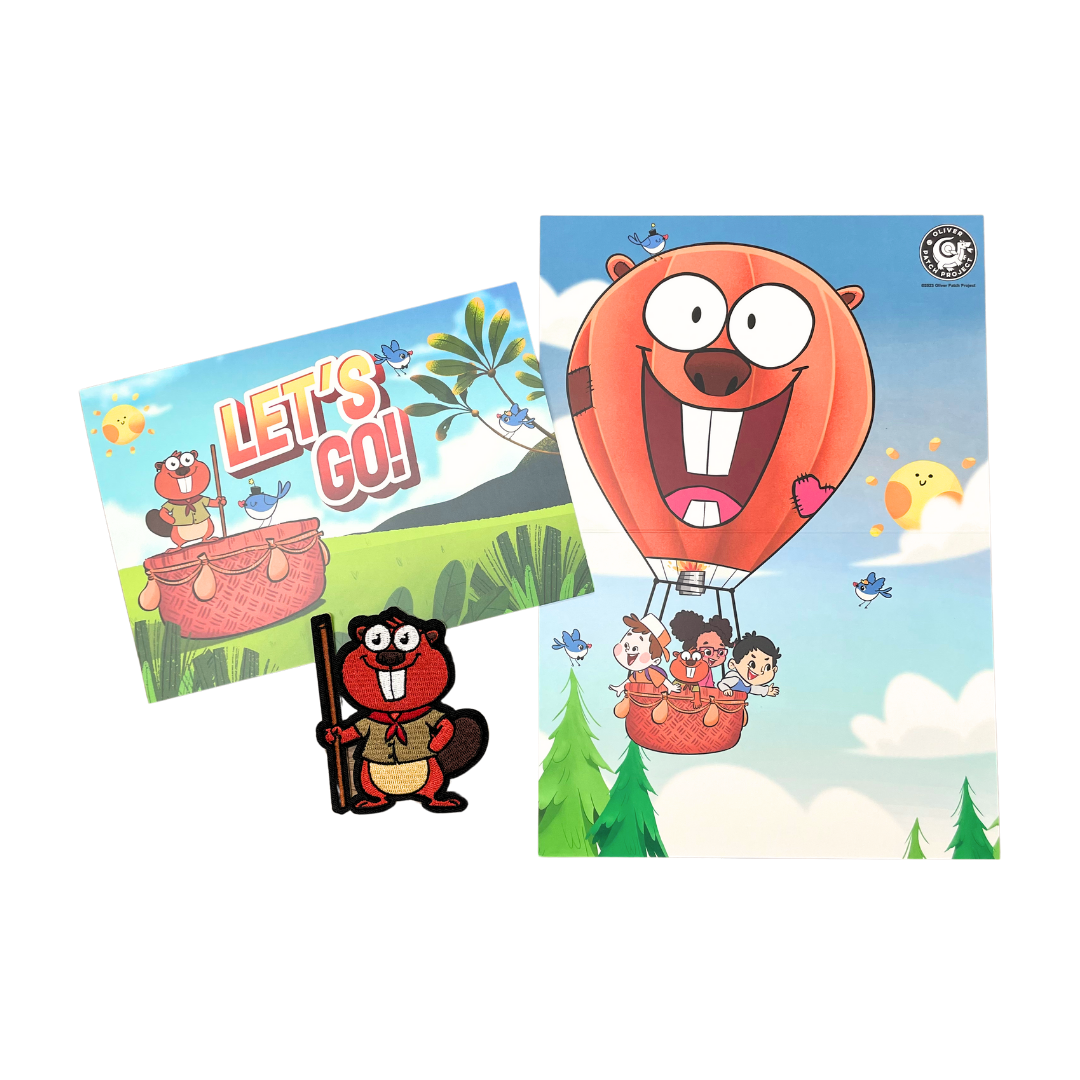 Let's Go Beaver POP Greeting Card with Patch