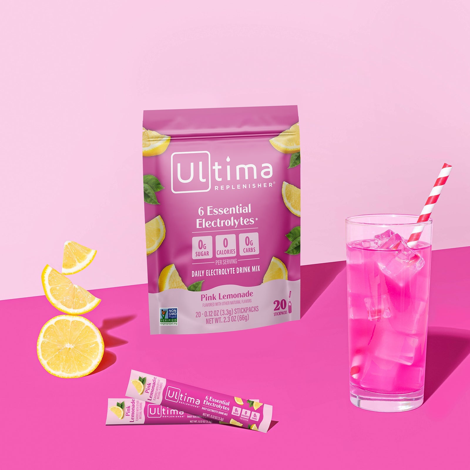 Pink Lemonade electrolyte drink mix - Ultima Replenisher
