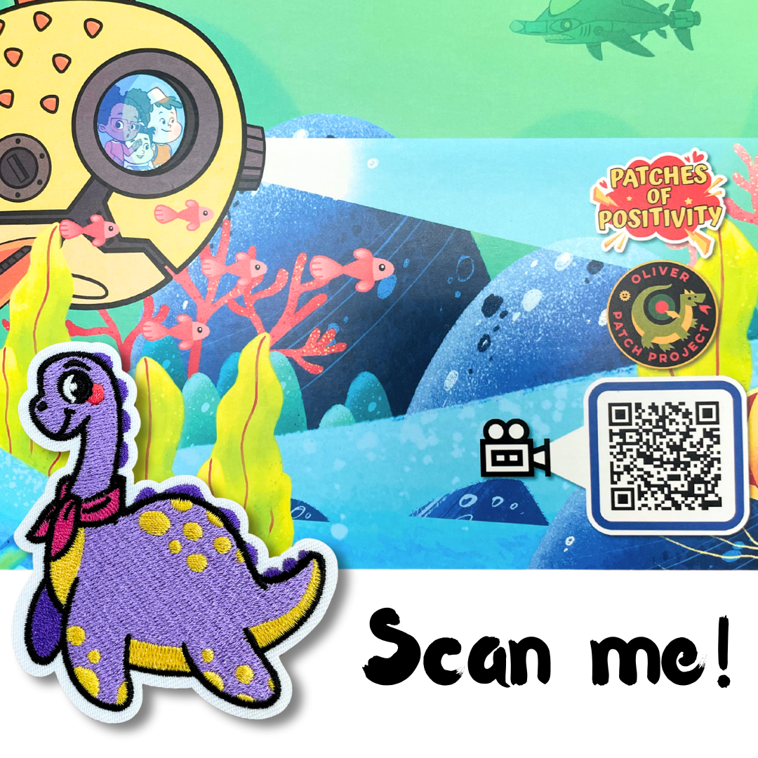 Pip the Sea Monster Underwater POP Greeting Card with Patch