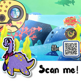 Pip the Sea Monster Underwater POP Greeting Card with Patch