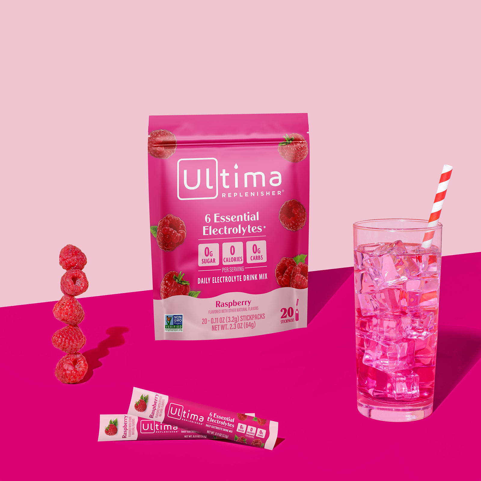 Raspberry electrolyte drink mix - Ultima Replenisher