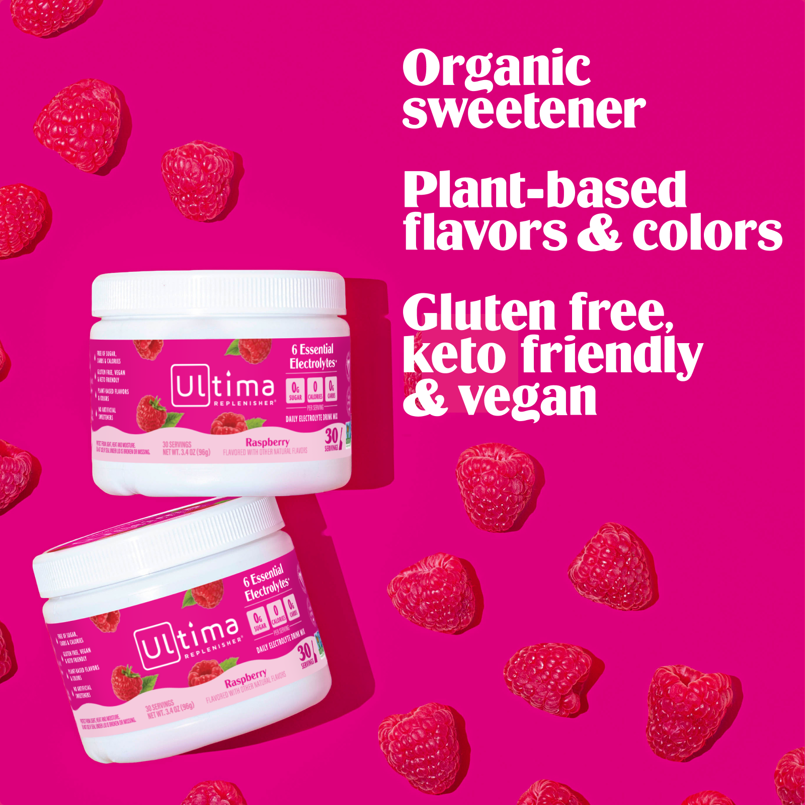 Raspberry electrolyte drink mix