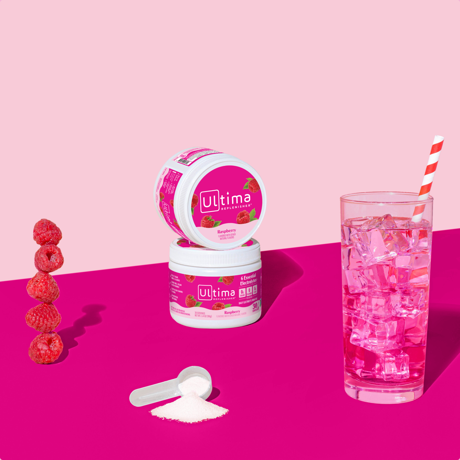 Raspberry electrolyte drink mix
