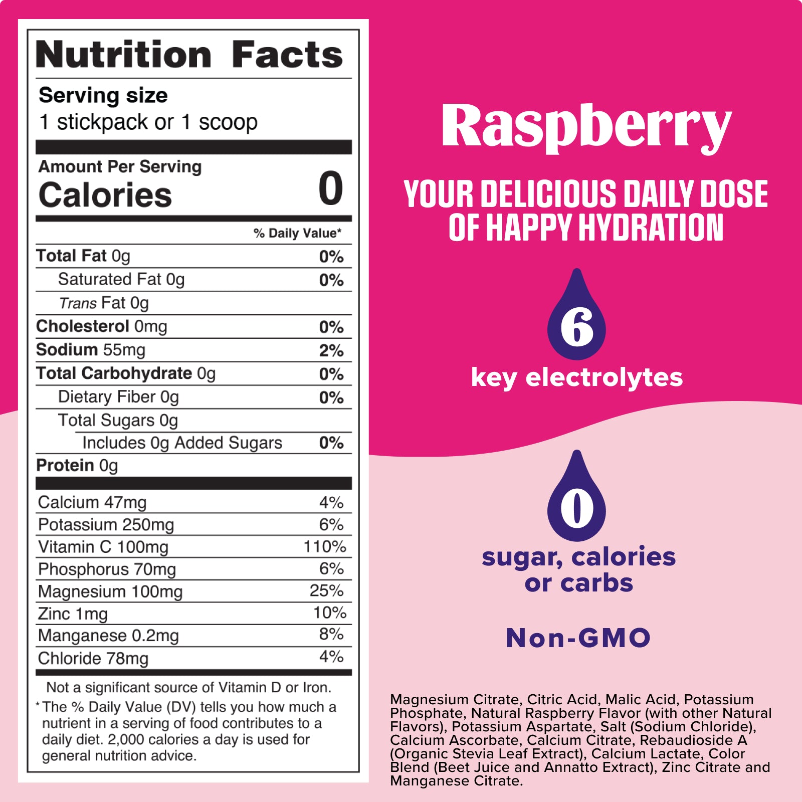 Raspberry electrolyte drink mix