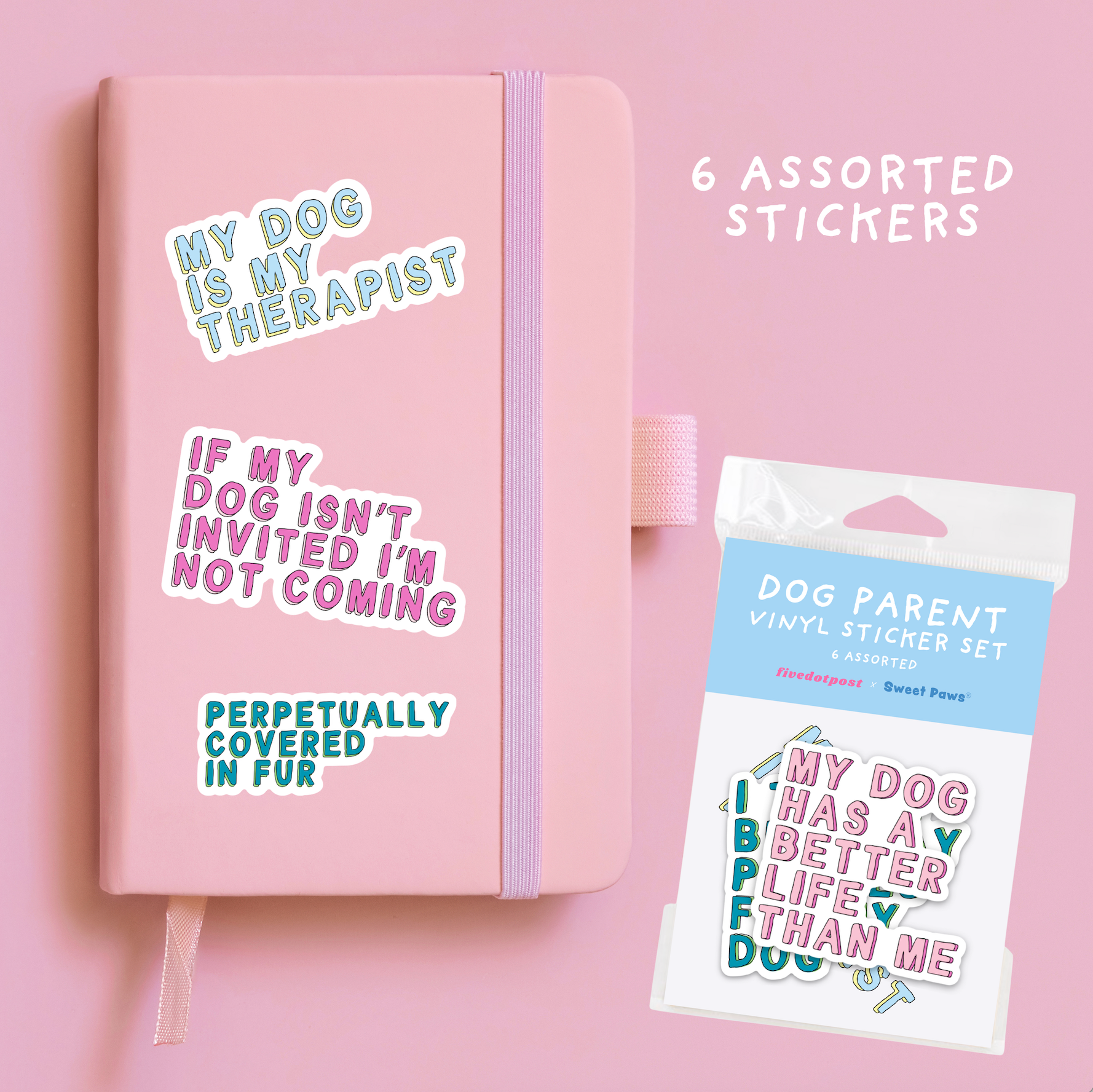 Dog Parent Sticker Pack – 6 Vinyl Stickers for Pet Owners