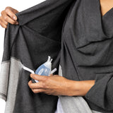 Colorblock Wrap Shirt with Drain Pockets