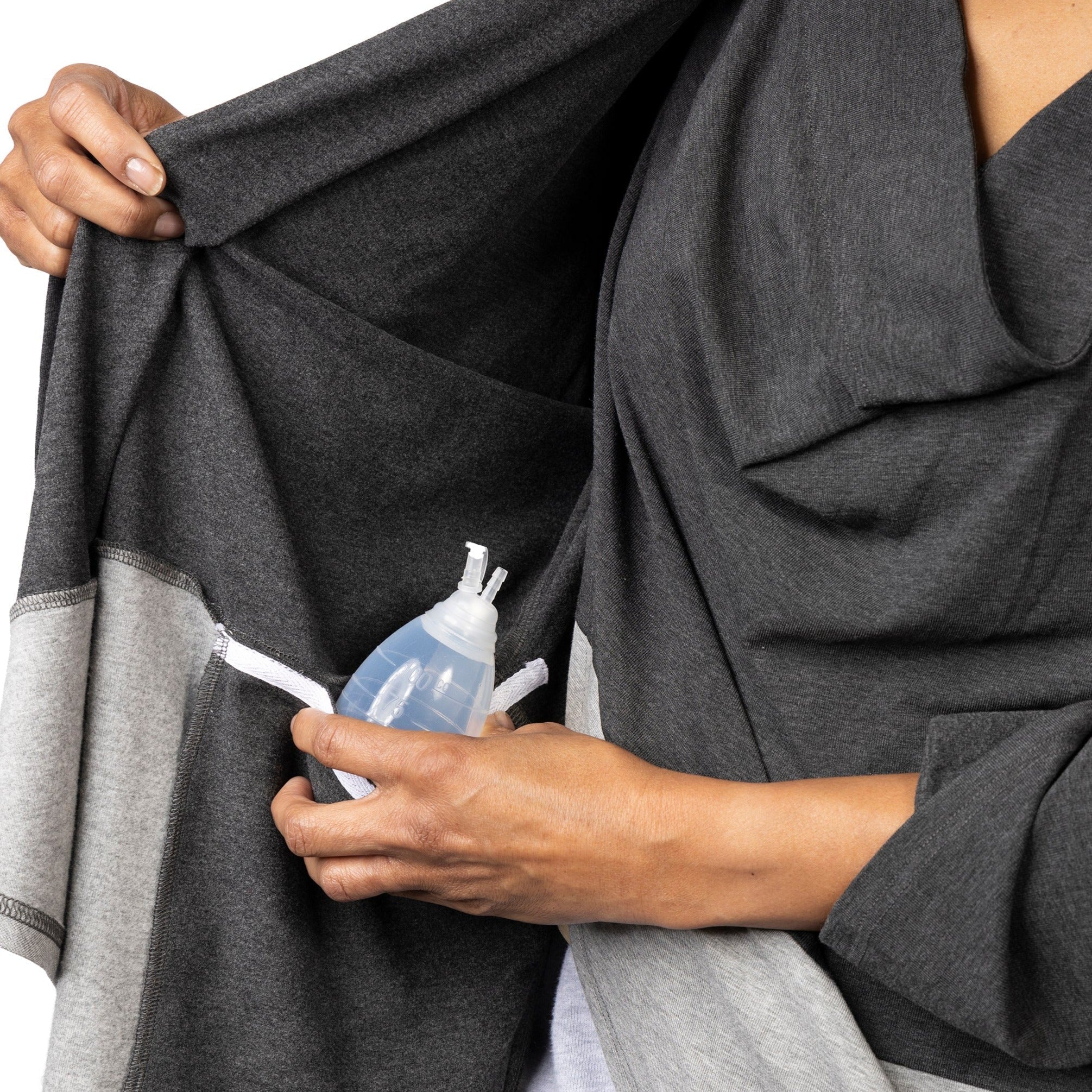 Colorblock Wrap Shirt with Drain Pockets