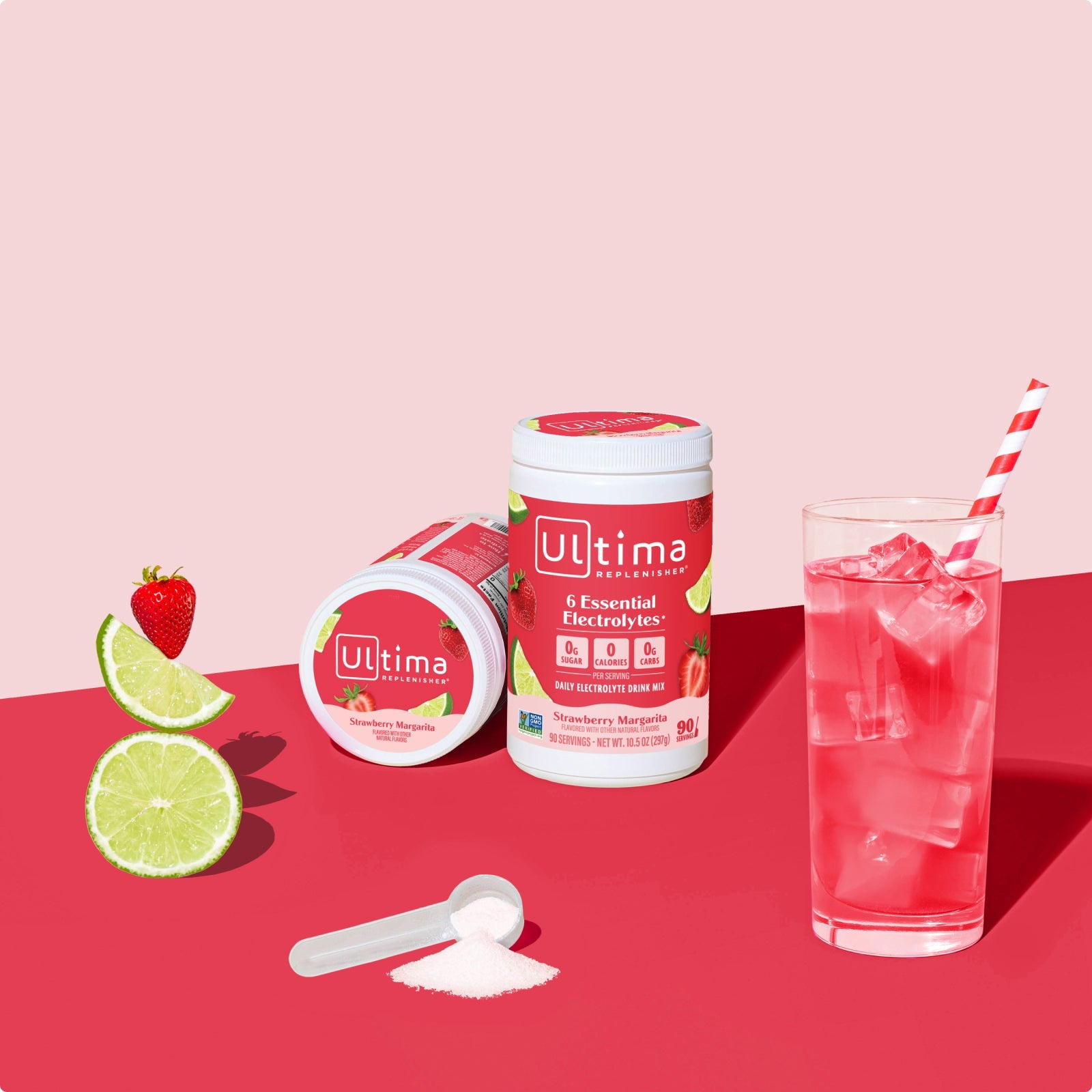 Strawberry Margarita Mocktini electrolyte drink mix