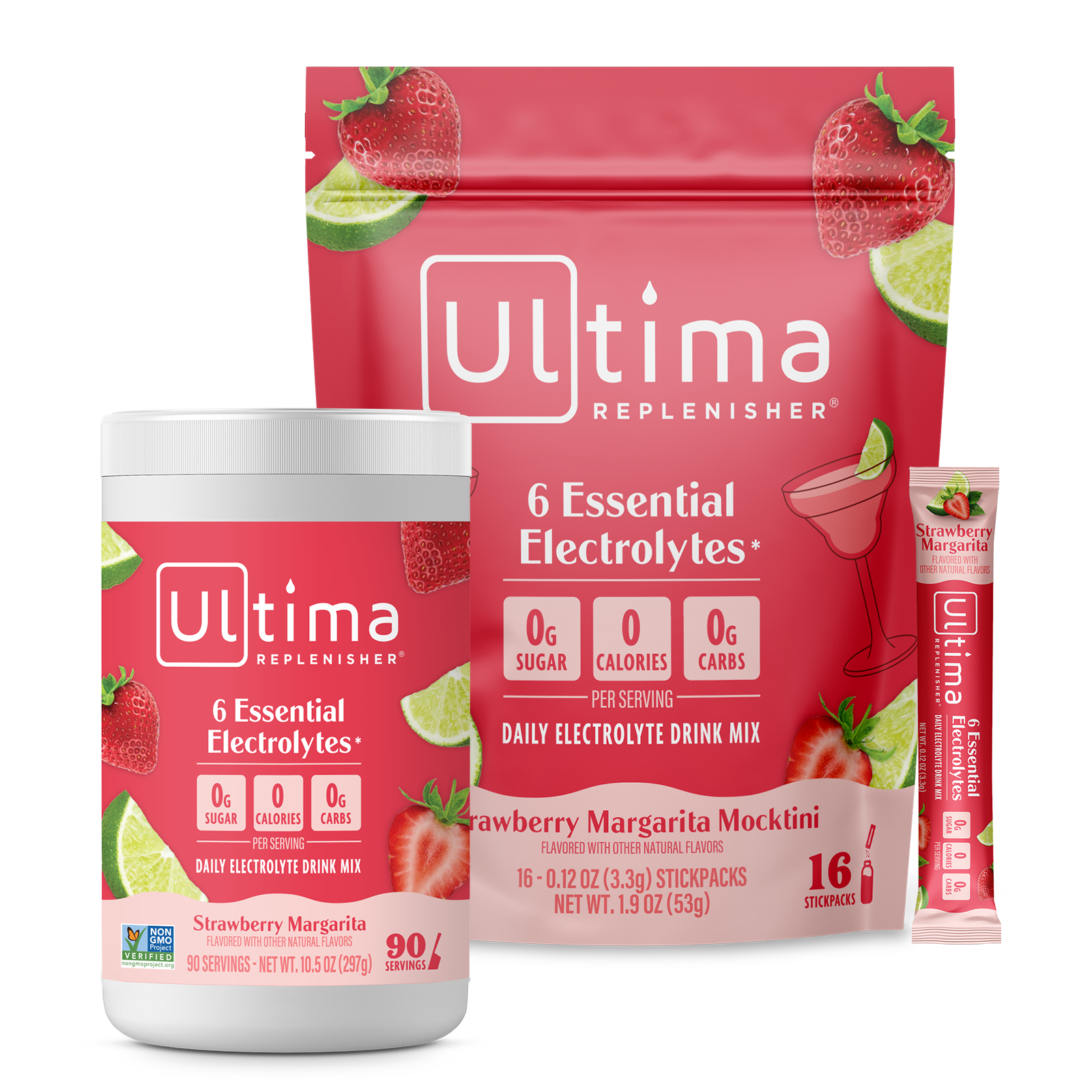 Strawberry Margarita Mocktini electrolyte drink mix