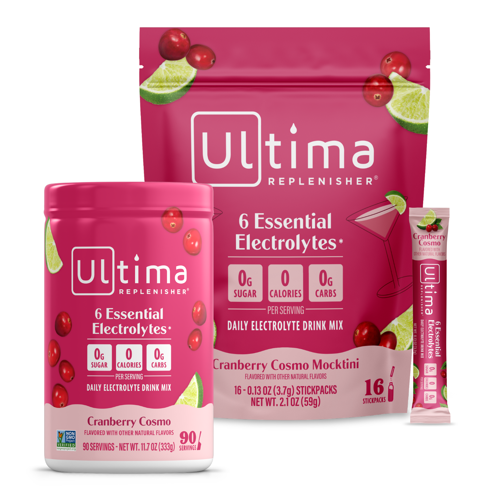 Cranberry Cosmo Mocktini Daily Electrolyte Drink Mix
