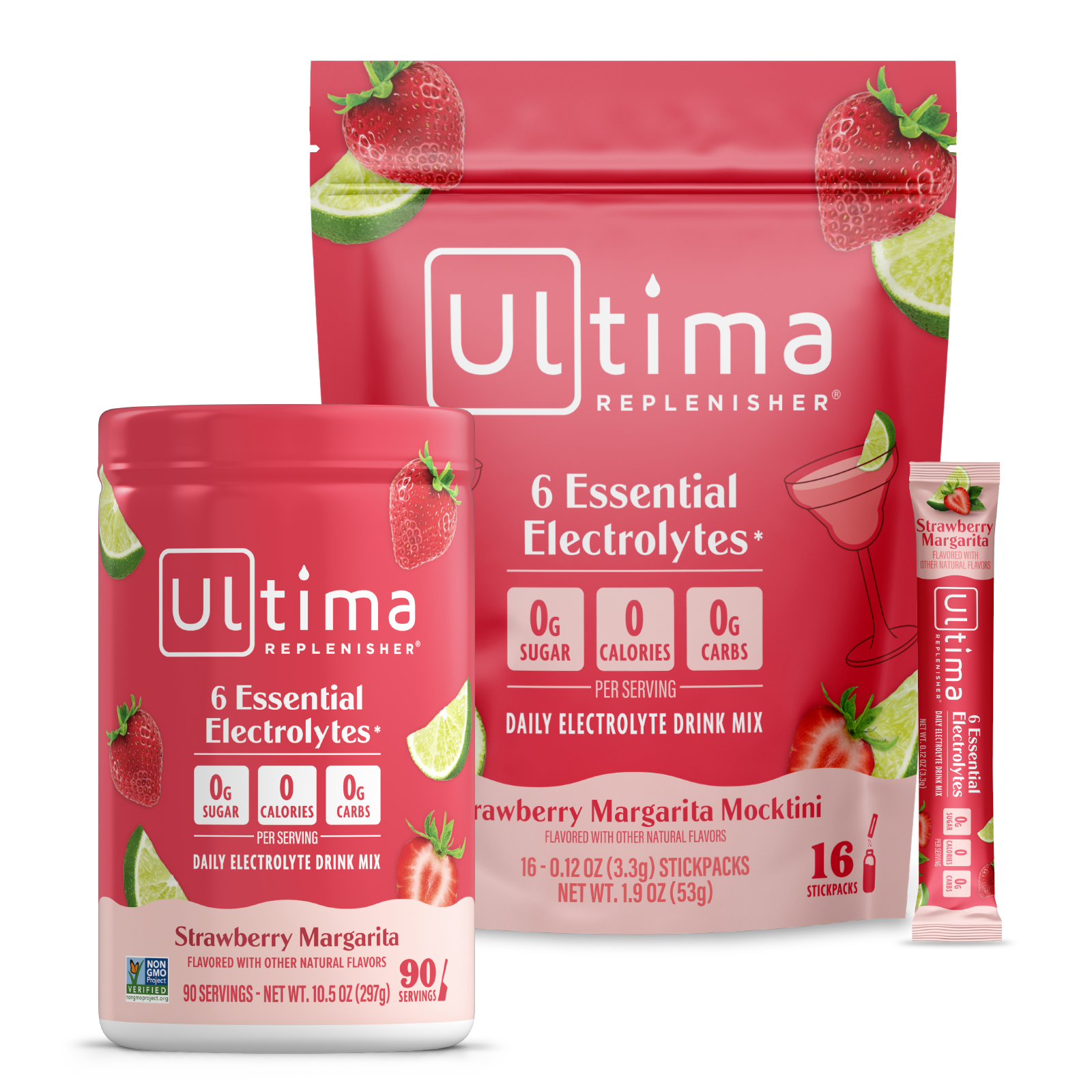 Strawberry Margarita Mocktini Daily Electrolyte Drink Mix