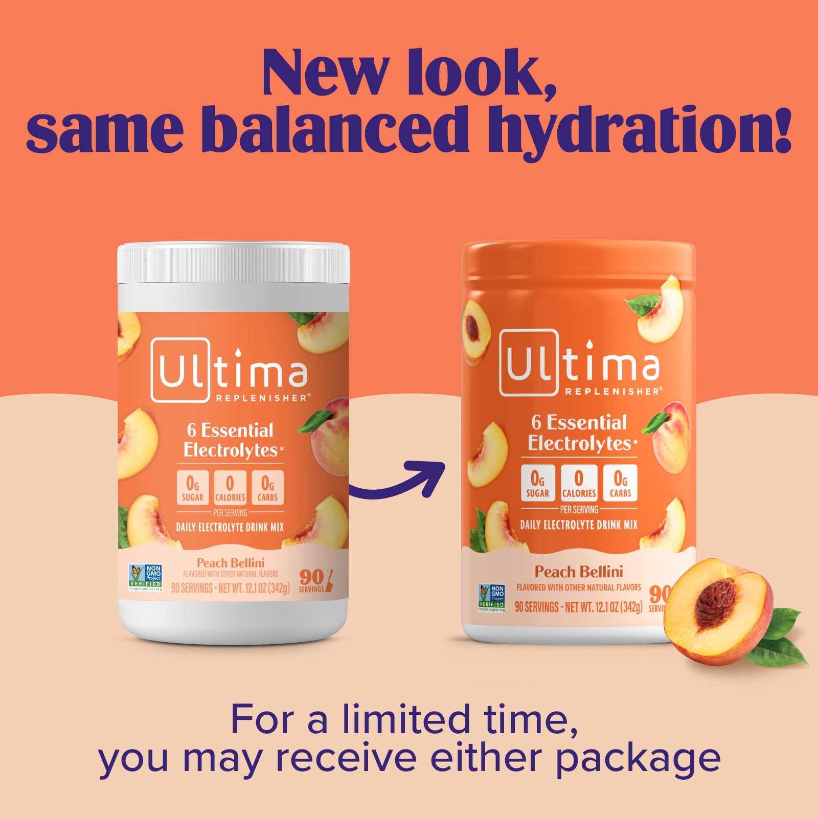 Peach Bellini Mocktini electrolyte drink mix