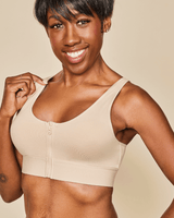 Wilderness Front‑Closure Cotton Bralette - Beige