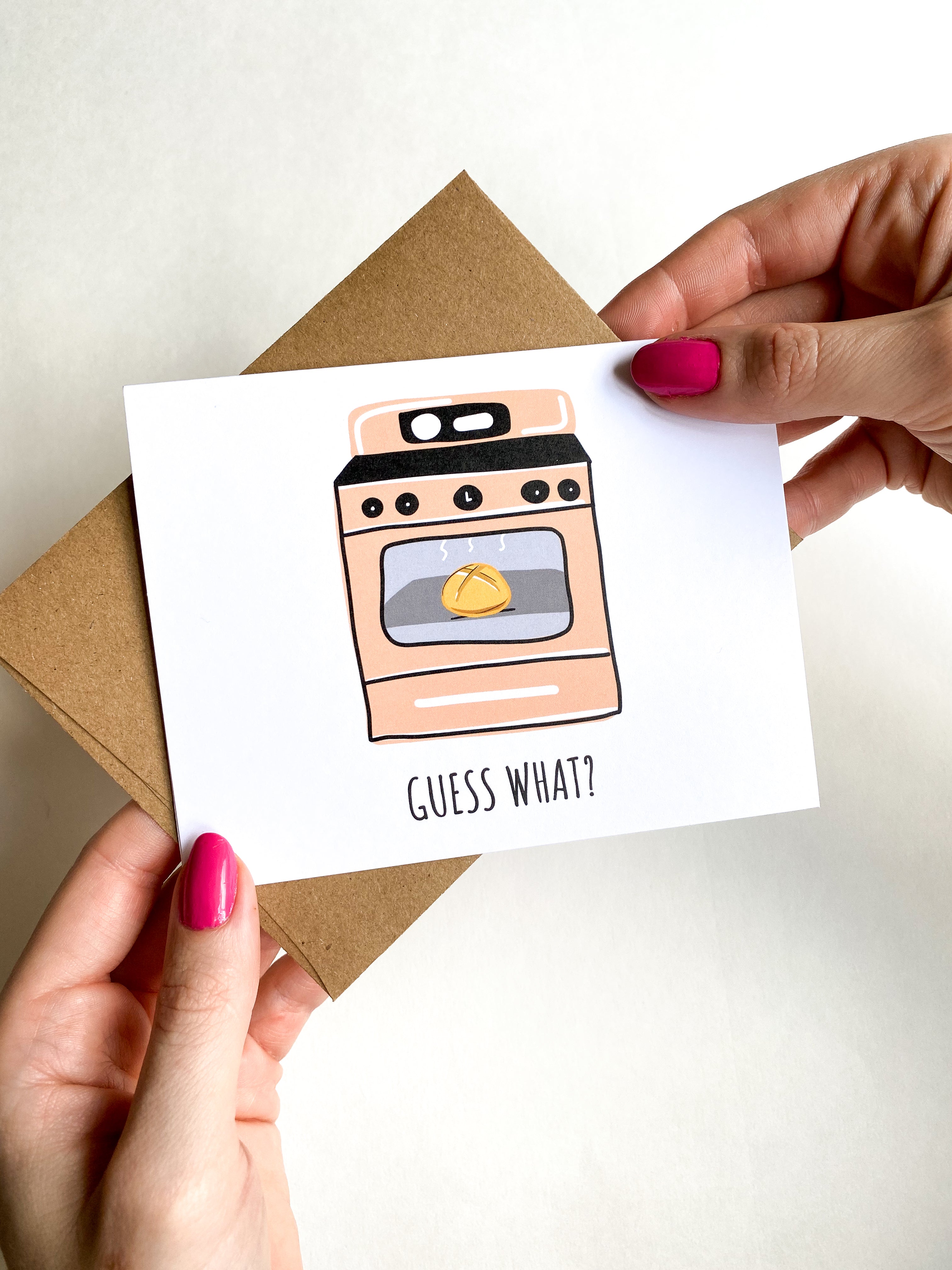 Bun in the Oven Card Pregnancy Announcement Card, New Baby Card, New Mom