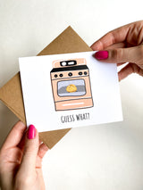 Bun in the Oven Card Pregnancy Announcement Card, New Baby Card, New Mom